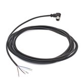 Sensor cable, 16,4 ft., 4 cores, open/M12 angled socket, A-type coded, for 24V