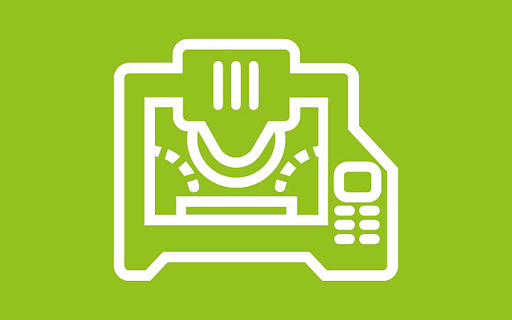 LED2Work LED lights in mechanical engineering - stylized illustration machine tool