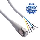 Sensor cable for F+B, 16,4 ft., open/M12 socket,A-type encoded
