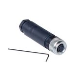 M8 plug connector, socket, straight, per 24V DC