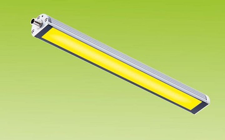 slim LED machine light for lighting and signaling in yellow
