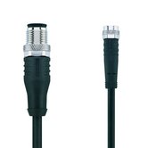 Sensor cable, 0.66 ft, 3-conductor, M8 female / M12 male, for 24V
