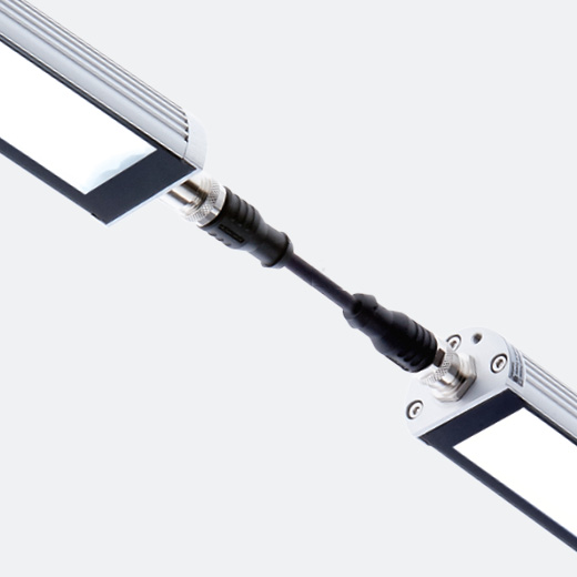 LED machine lights TUBELED_40 II: 2 LED bulbs connected with electrical linking (daisy-chained)