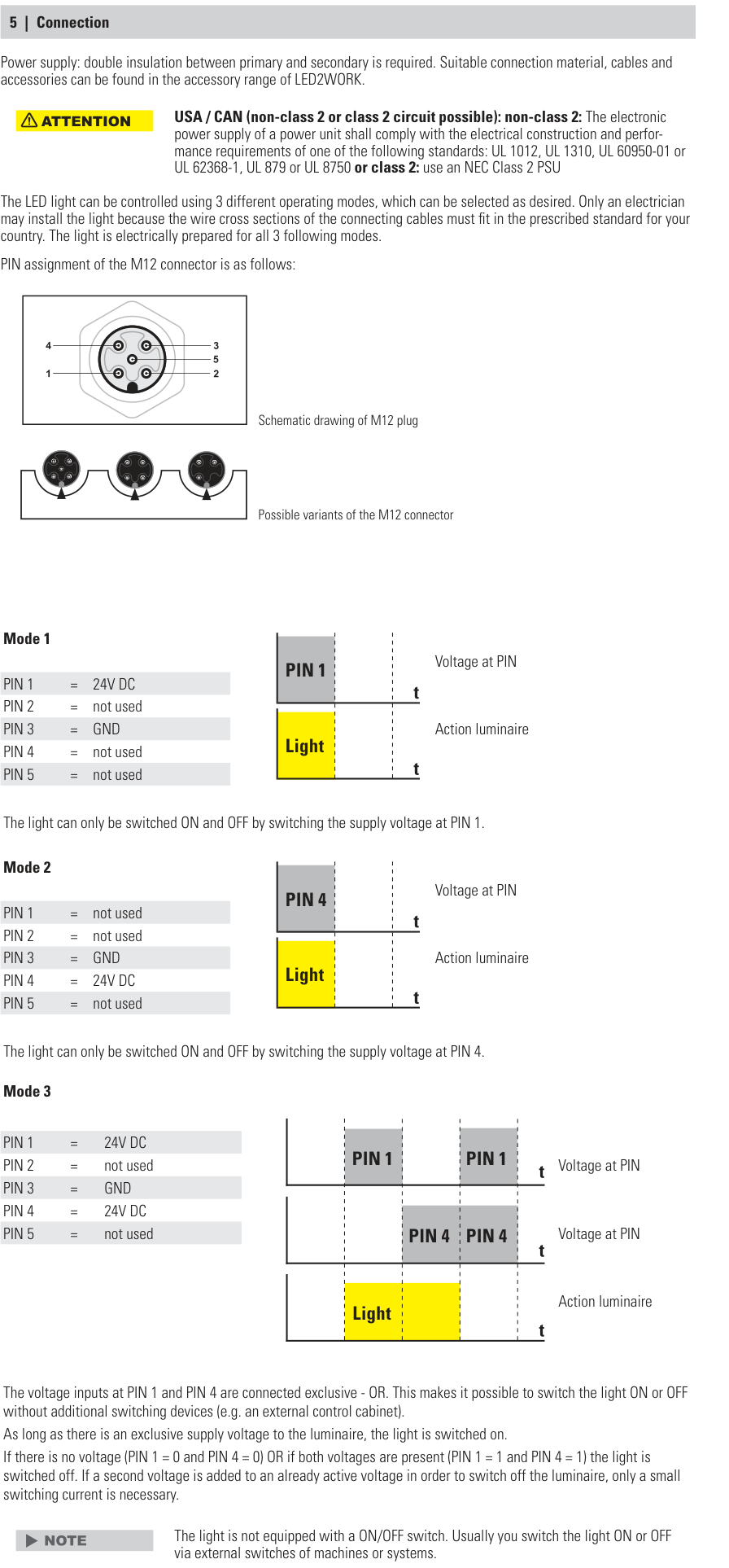 Connection - pin assignment